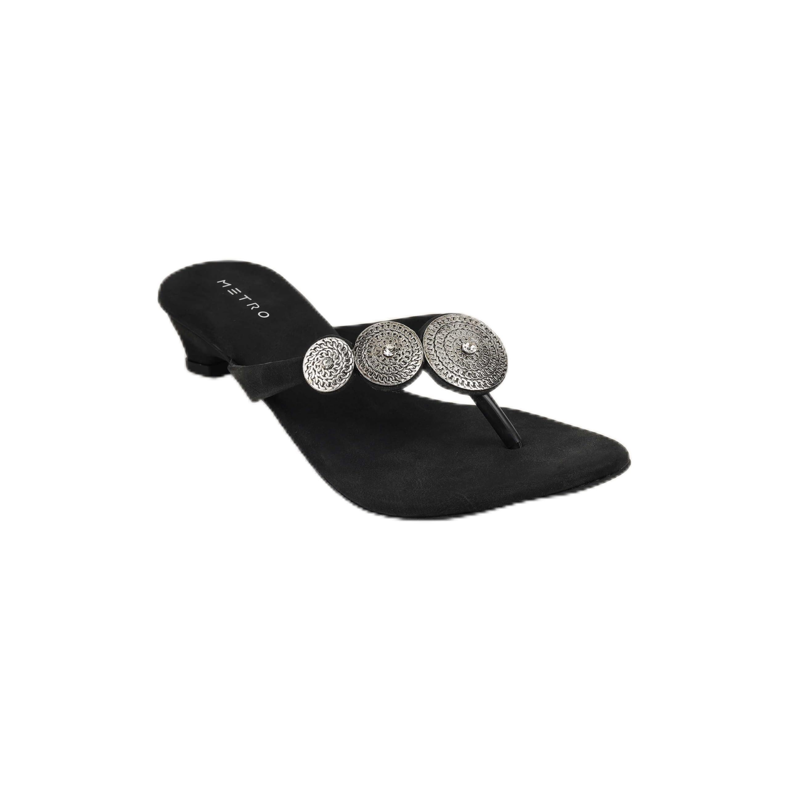 metro BLACK CHAPPALS-picture-34