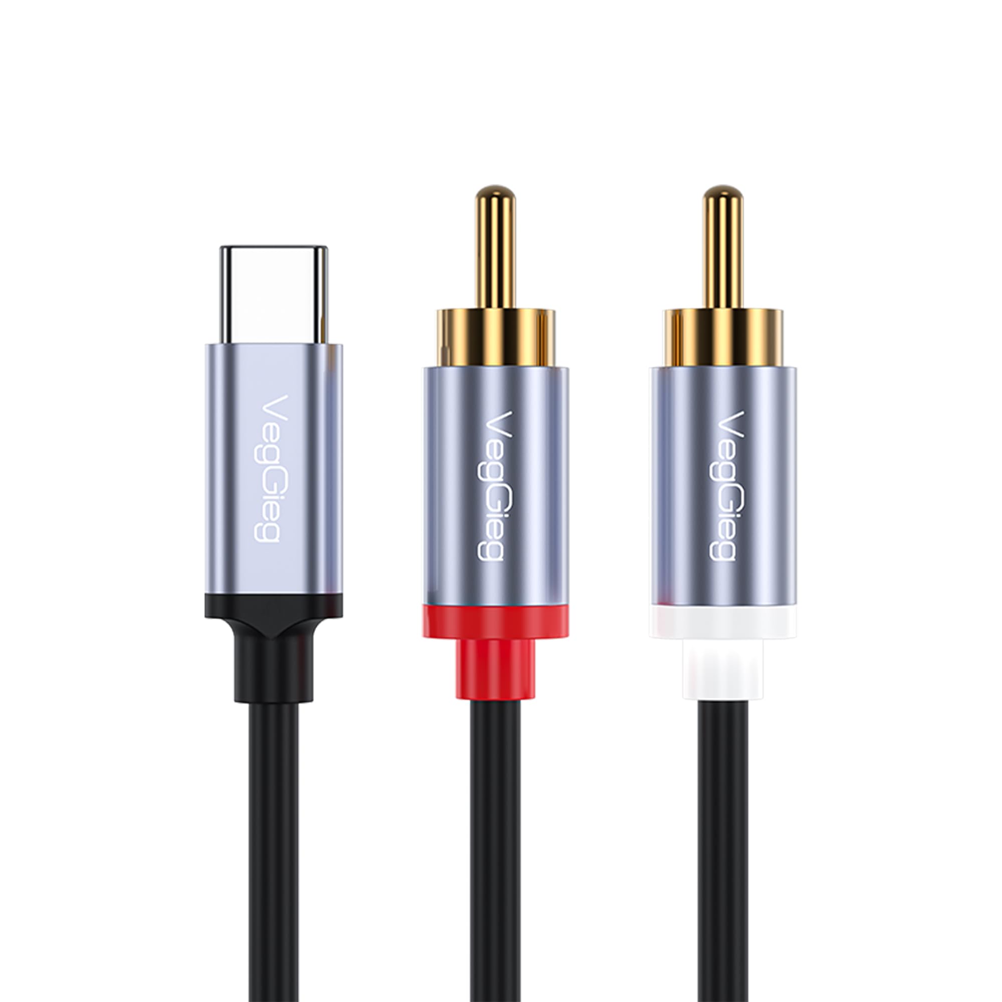 VegGieg USB Type-C to 2 RCA Ses Kablosu 3 Metre