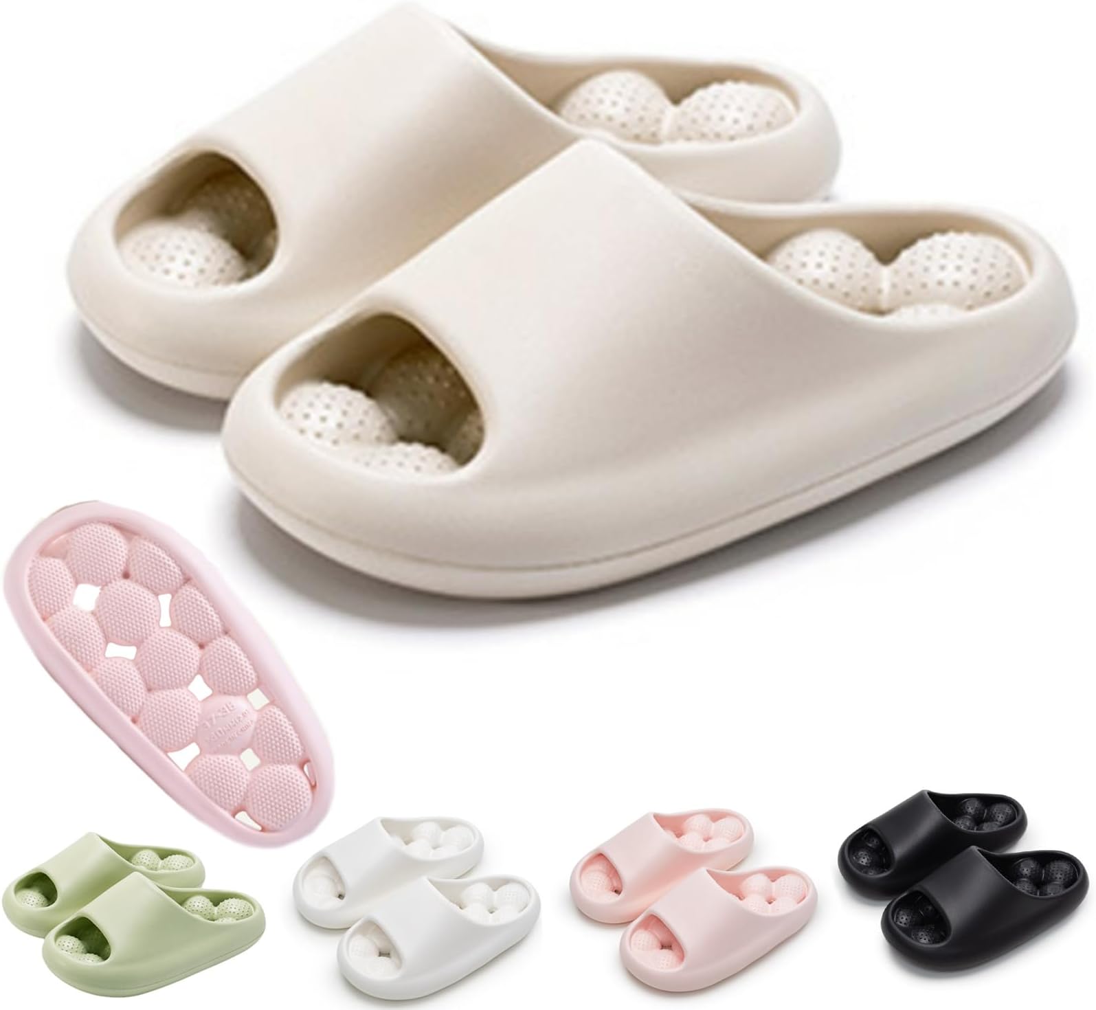 WUPKLWomen's Bubble Slippers, Bubble Shoes, Massage Bubble Slides Bath Slippers Funny Spa Slippers Pillow Sandals Breathe Slipper