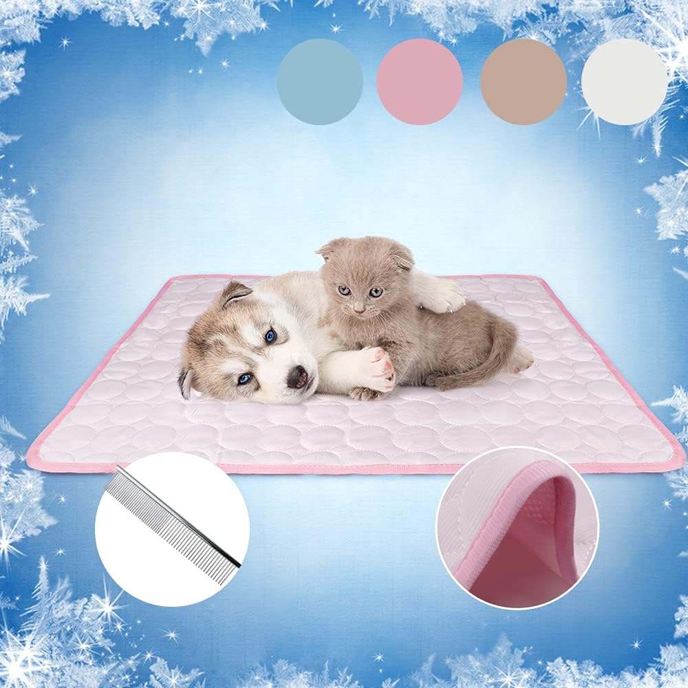 Acmind Dog Cooling Mat Breathable Ice Silk Cooling Pad Blanket for Pets for Dogs Portable & Washable Pet Cooling Blanket for…