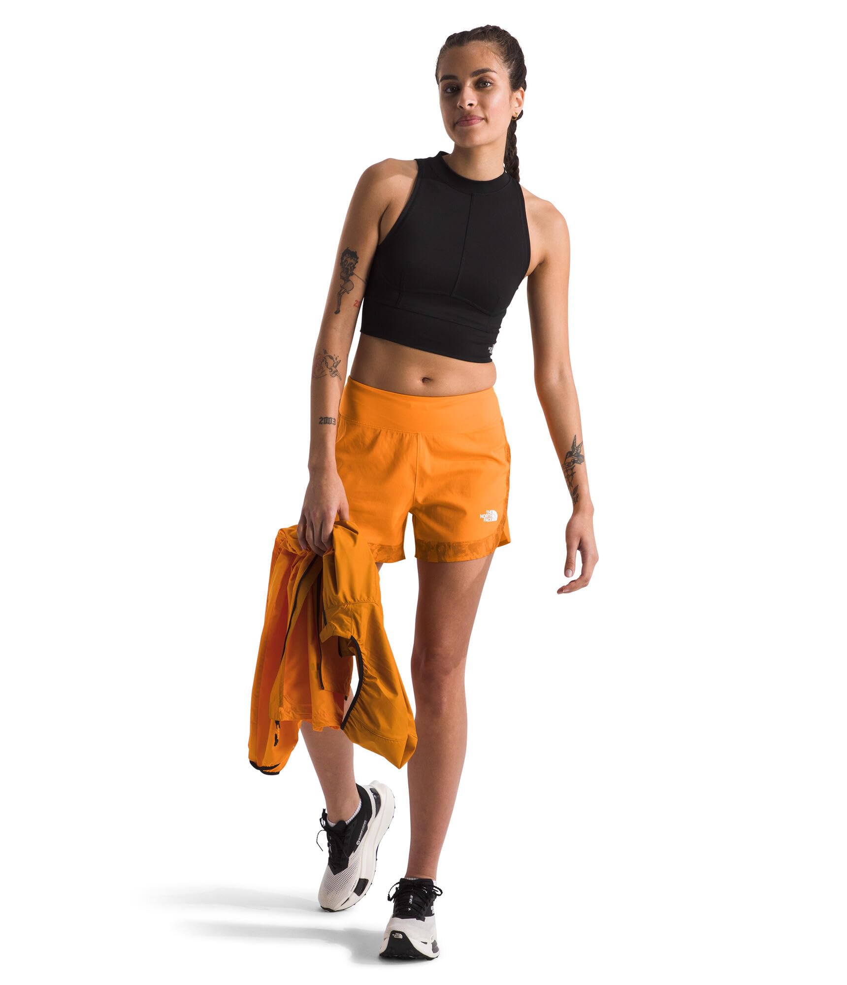The North Face Mujeres Sunriser 4In Short Laufbekleidung Pantalones Cortos TNF Black - Negro
