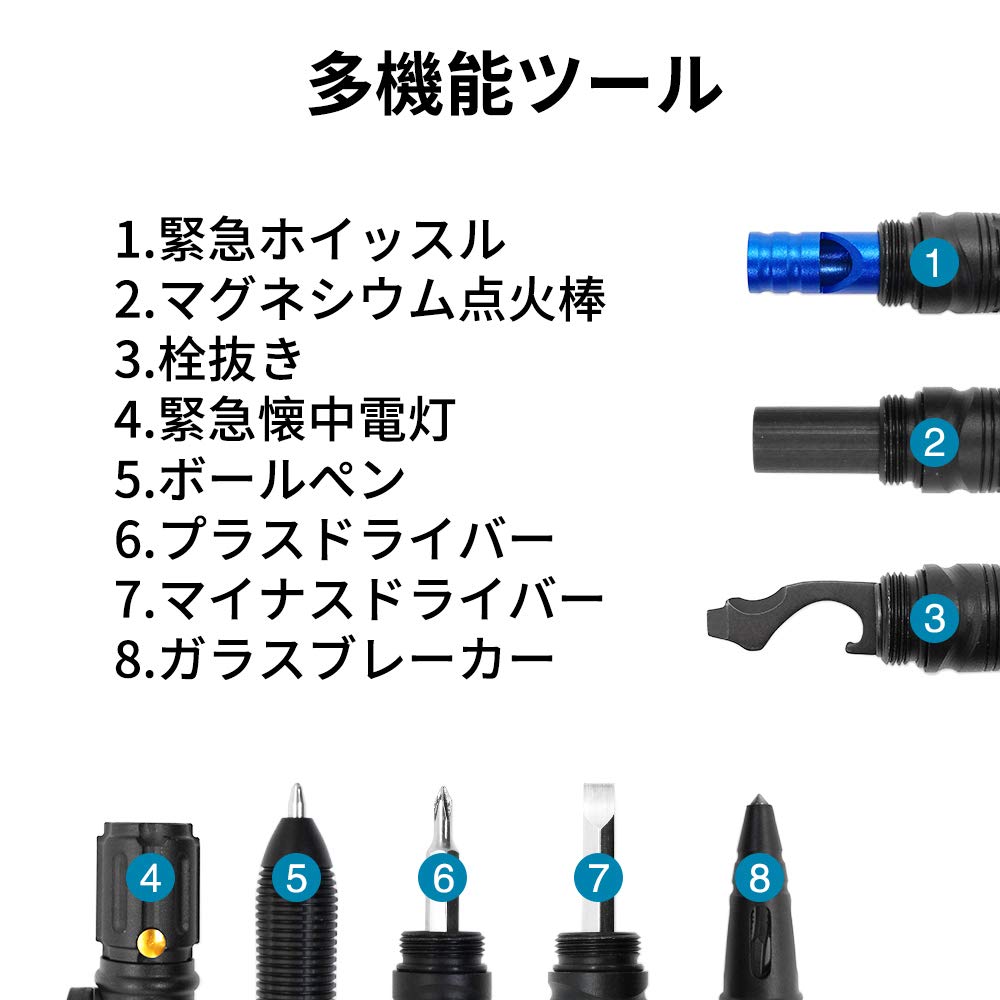 Amazon.co.jp: Moikin 10-in-1 多機能ツールペン LEDライト付き