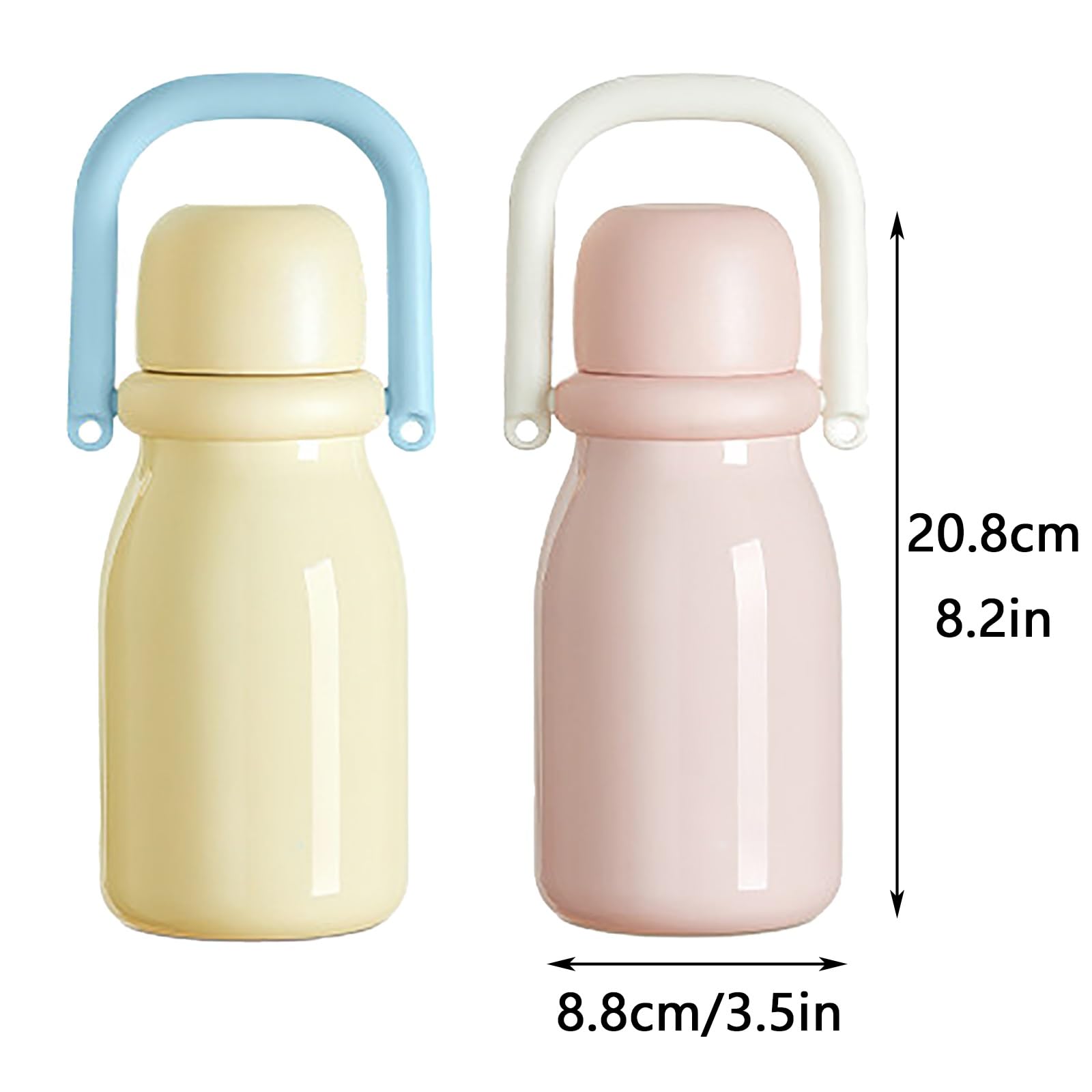 600ml / 20oz, Botella Agua Pajita, Termo Taza, Fácil de Transportar, Mantiene El Calor y El Frío, Ideal para La Escuela, El Trabajo, Viajes y Deportes(Pink)