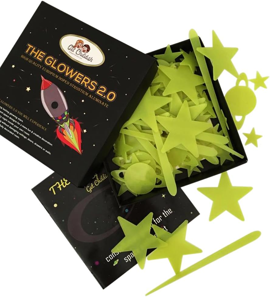 Glow Dark Stars - Best & Brightest Glow In The Dark Stars - An Amazing Gift For Any Kid - FREE Constellations Booklet! - Perfect For Decorating Any Baby Nursery, Room Ceilings, Walls, Doors, & More!