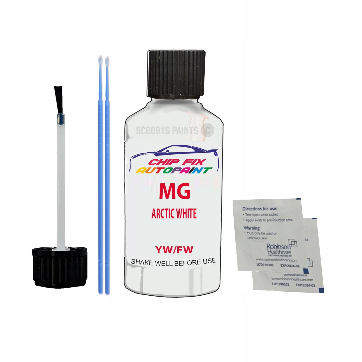 Scoobys Paints Back In The Mix Arctic White Touch Up Paint For Mg Yw/Fw Non-Metallic