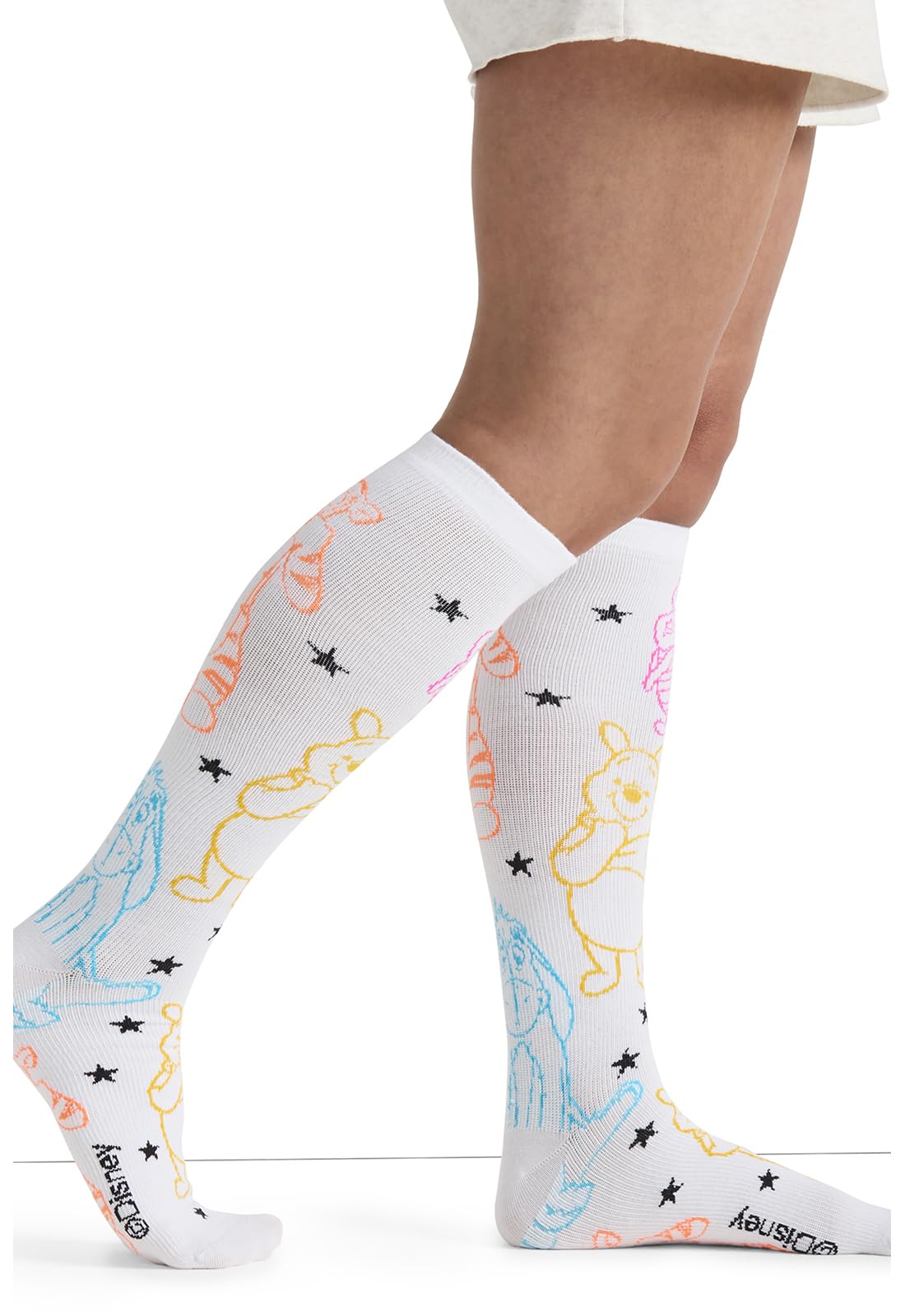 Cherokee Printsupport - Calcetines de apoyo para mujer, 12 y 10-15 mmHg, regulares, amigos de cien acres, regulares, Cien Acre Friends, Talla única