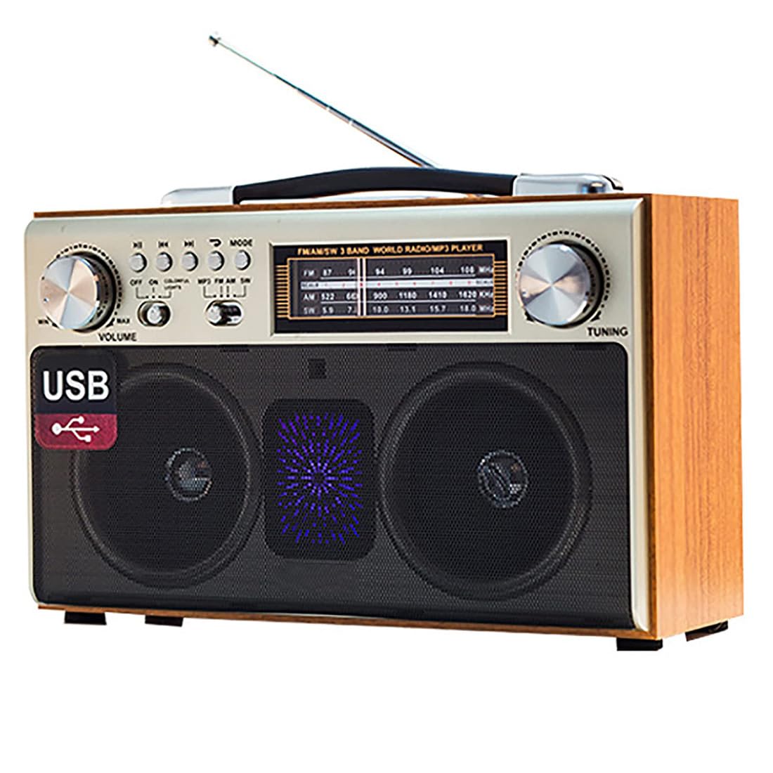 FHRKA Bluetooth Retro Cassette Radio with FM Radio, DSP, Stereo Playback, USB Rechargeable, Classic Retro Style, TF Card/SD/USB Playback