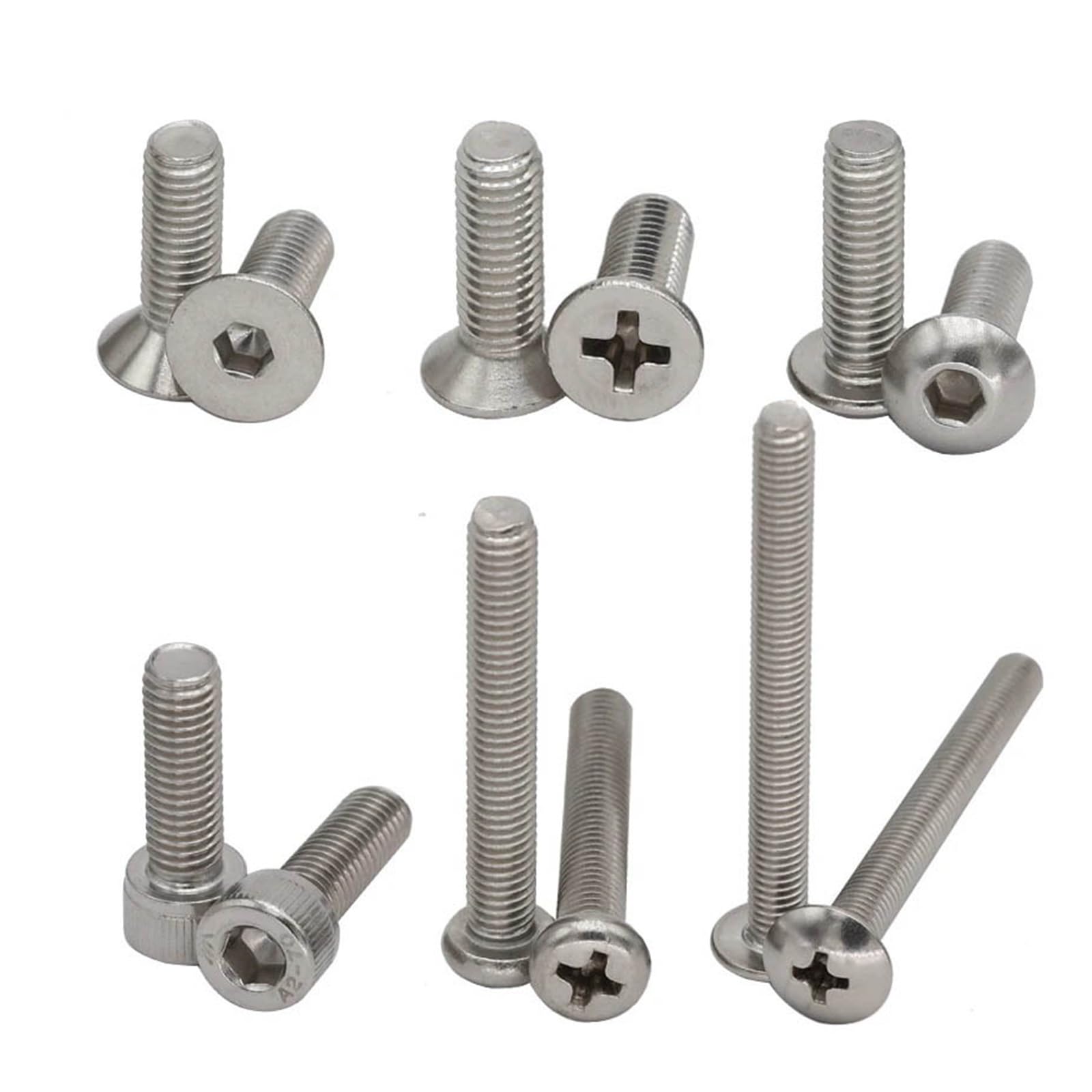 Vis à tête hexagonale creuse M9 x 40/45/50/80 mm, pas de 1,25 mm, en acier inoxydable 304.(45mm)