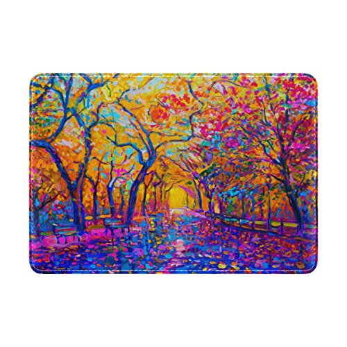 My Daily Capa protetora de couro para passaporte colorida de árvore de outono