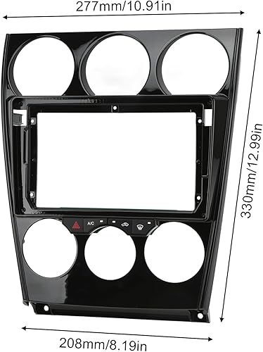 Miniatura 4 de Qiilu Accesorios interiores Panel de control de consola central Kit de cubierta de panel de control doble DIN para panel de navegación Android