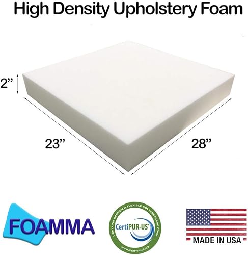 Miniatura 2 de Foamma Espuma de alta densidad de espuma para tapicería de 2 x 23 x 28 pulgadas (cojín cuadrado de espuma para sillas de comedor, reemplazo de cojín