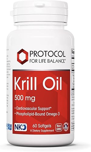 Protocol - Aceite de krill 500 mg - Apoyo omega-3 para corazón, cerebro y articulaciones - 60 cápsulas blandas