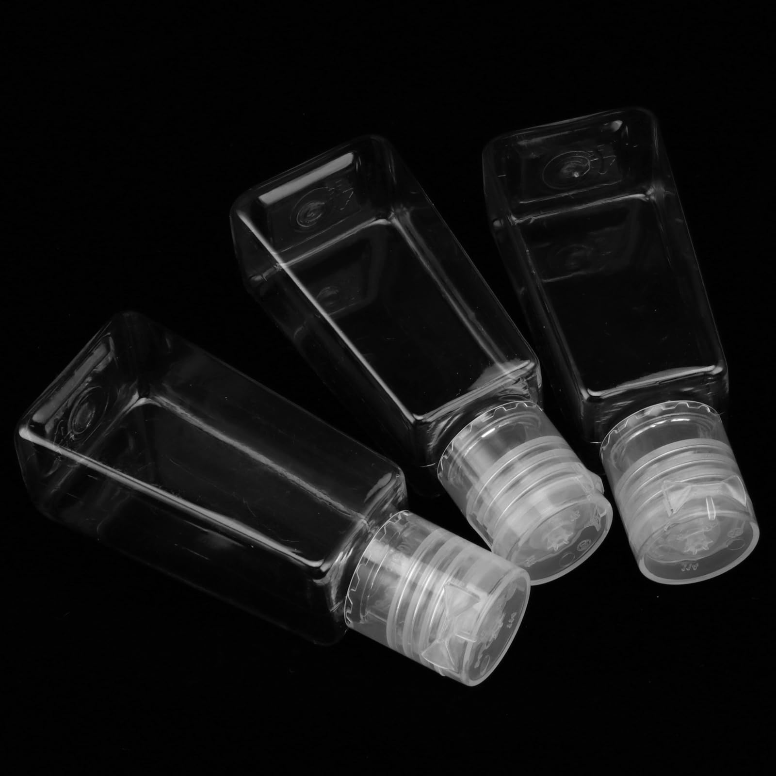 PINGEUI Lot de 120 petites bouteilles de voyage en plastique transparent de 30 ml avec bouchon à rabat, bouteilles vides en plastique pour voyage, cosmétiques, produits de maquillage