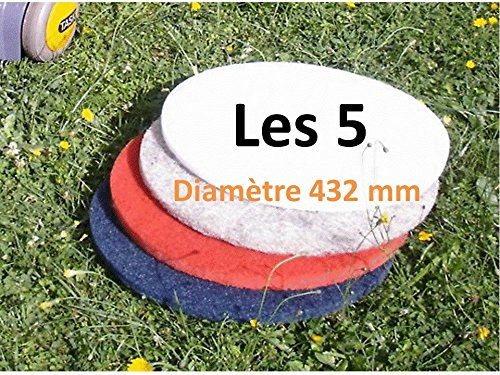 5 disques pads diamètre 432 mm monobrosse ou autolaveuse (bleu)