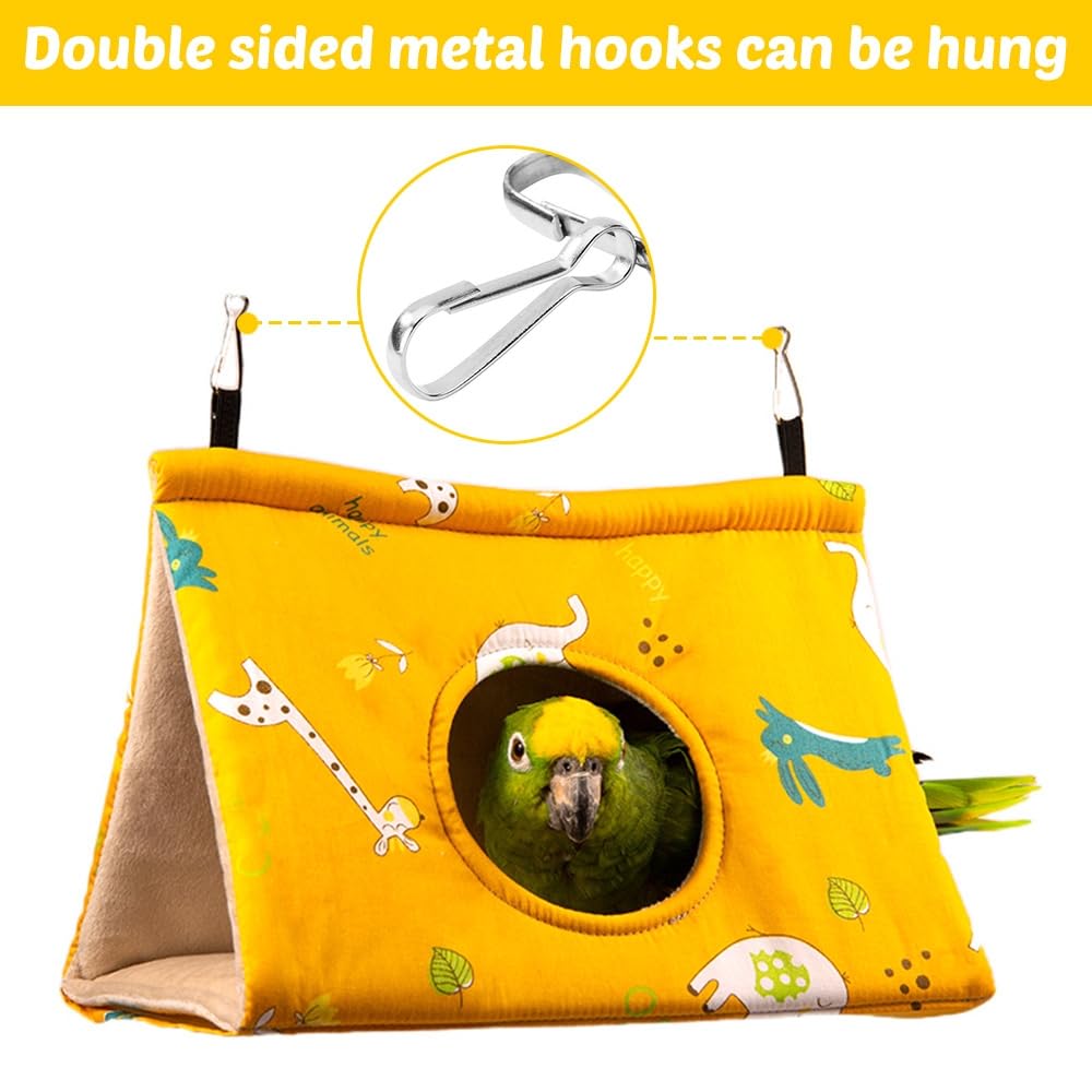 DONGKER Cage de Couchage Nid Perruches,Cage de Couchage pour Perroquet en Peluche avec Boucle de Suspension pour Perruches,Perroquets,Calopsittes