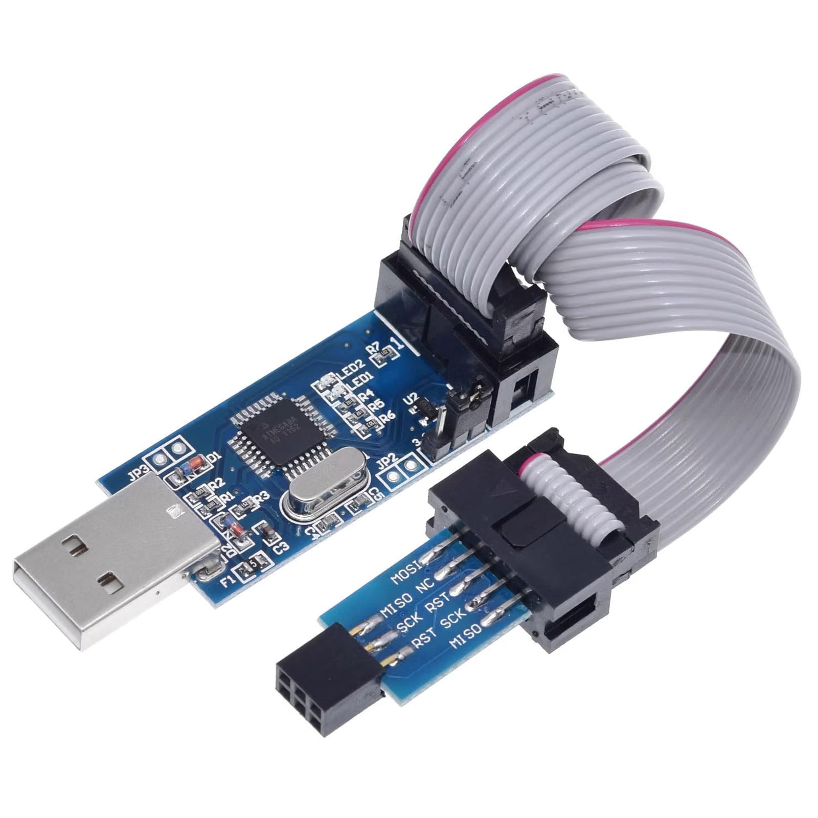 GERUI 3 Pz Downloader Programmatore 51 AVR ATMEGA8 Downloader 10 Pin USB Programmer a 6Pin Adattatore Scheda per Microcontrollore serie AVR.