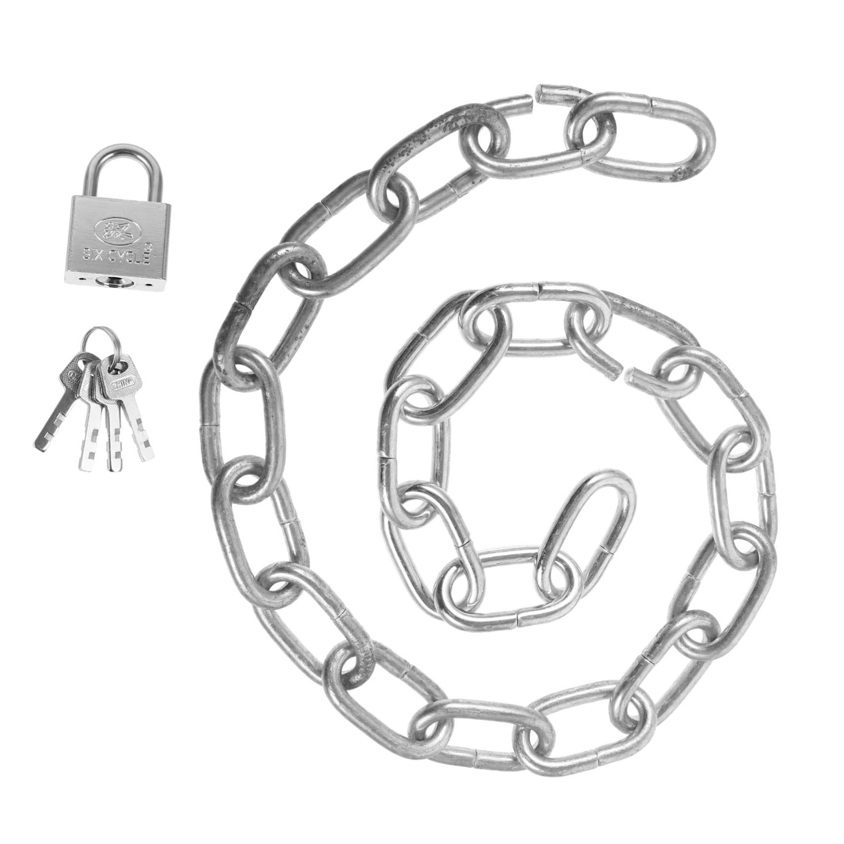VINTORKY 1Set Bike Chain Lock Heavy Duty Theft Outdoor Accessory Thickened Security Lock with Keys for Bicycles Motorbikes and Scooters