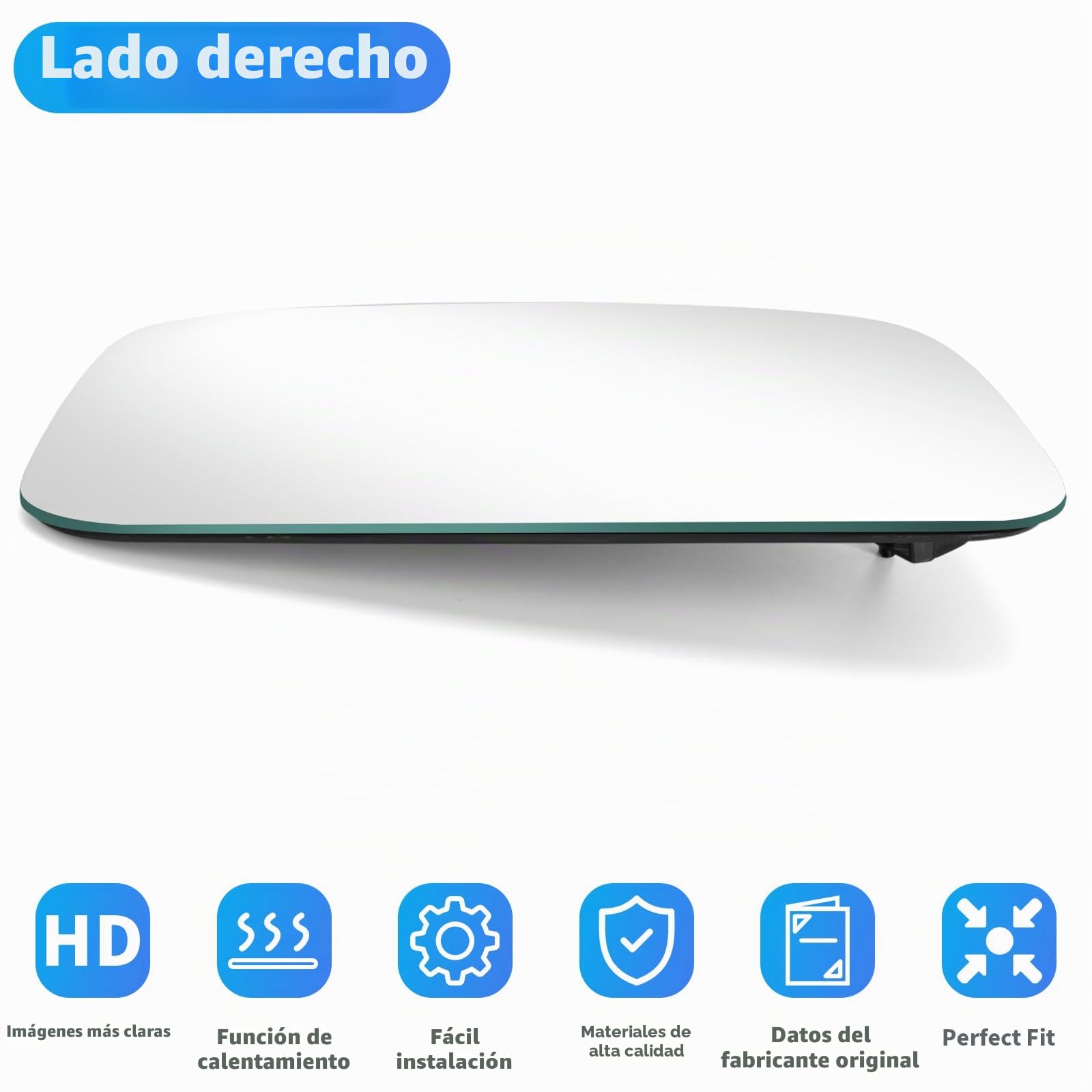 Mingke Cristal Espejo Retrovisor Derecho para Citroen Nemo Fiat Fiorino Qubo Peugeot Bipper 2008-2020 Retrovisor Exterior Calefactable Ajustable