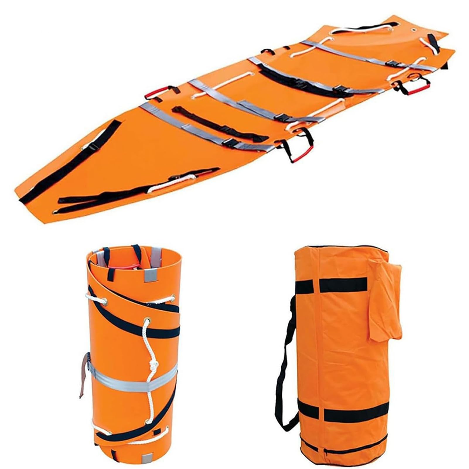 SGKOMN Portable Folding Stretcher, Multifunctional Rescue Stretcher Roll Stretcher, Stretchers & Gurneys, Light Weight Rescue and Firefighting Outdoor Lifesaving