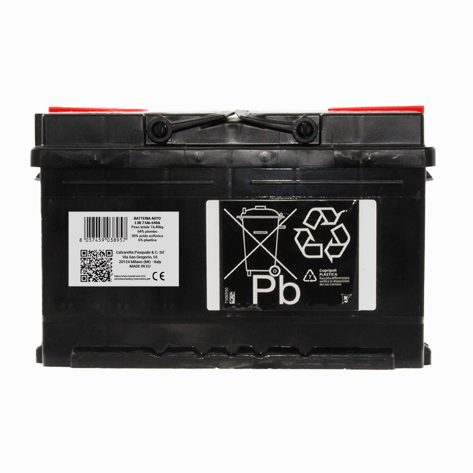 Batteria Auto Speed L3B71-12V 71Ah 640A con Polo Positivo A Destra