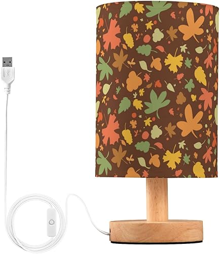 Bedside Lamps Small Lamps Trendy Autumn Leaves Flowers Orange Lamp for Desk Farmhouse Bedroom lampara de mesa para