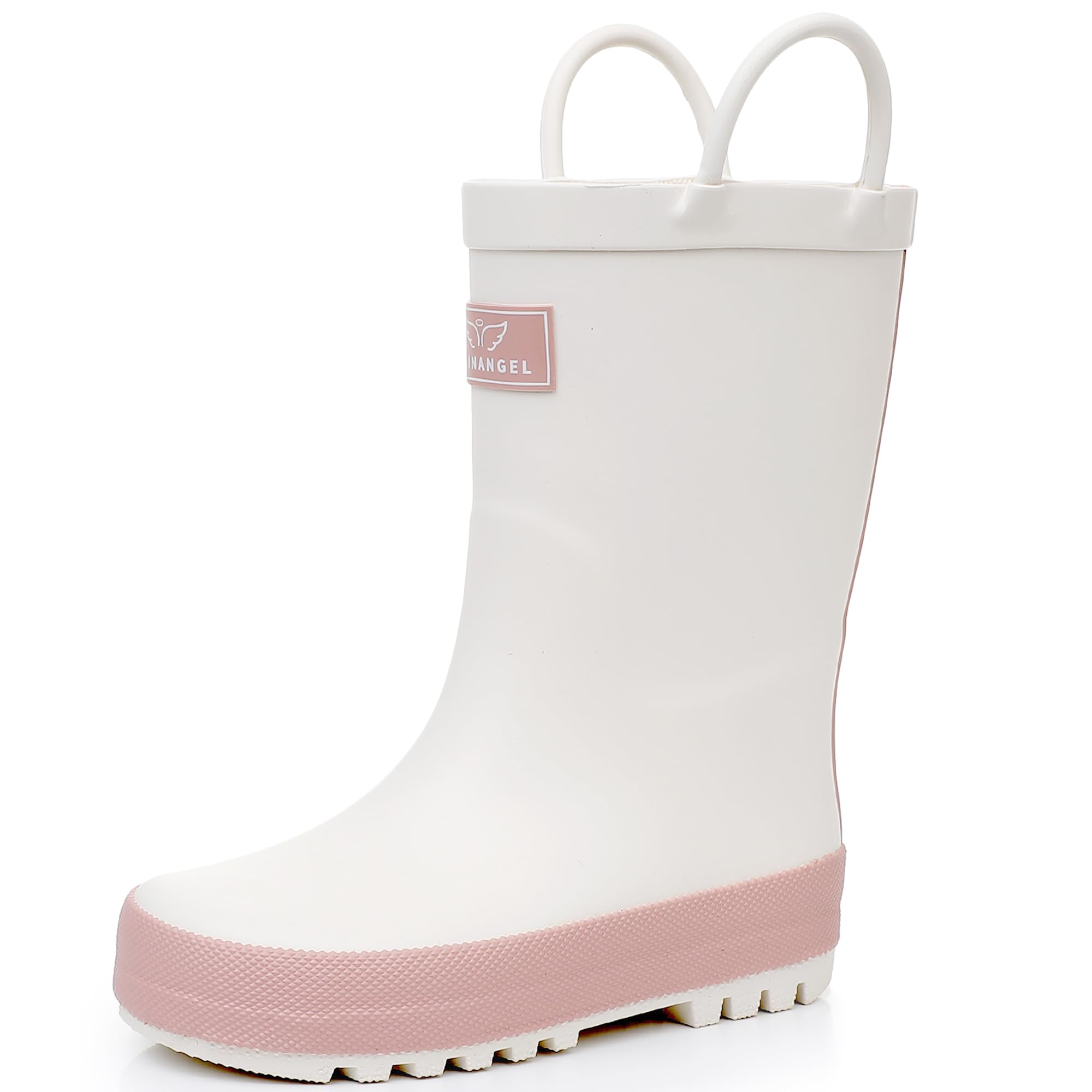 RAINANGEL Toddler Rain Boots with Easy-On Handles, Waterproof Kids Rain Boots for Girls &amp; Boys, Fun Printed &amp; Colors Unisex-Child Outdoor Boots