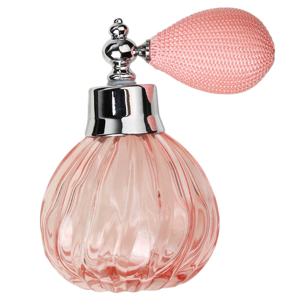 Vintage Glass Perfume Bottle with Short Atomizer Perfume Spray 100ml - Pink | Authentic Collector's Piece | Rare Collectible | 1 Piece Perfume Bottle | Pink-image-44