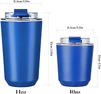 Vista 16 de Puraville Insulated Tumblers with Lid, 10 oz Travel Coffee Mug Stainless Steel Vacuum Cup, Leak Proof Reusable Double Walled Coffee Tumbler for Iced