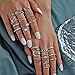 LKingel Chunky Silver Rings for Women Silver Baroque Pearl Rings Open Adjustable Moon Star Rings Stacking Knuckles Rings Set Boho Prom Costume Fashion Jewelry for Women 2026