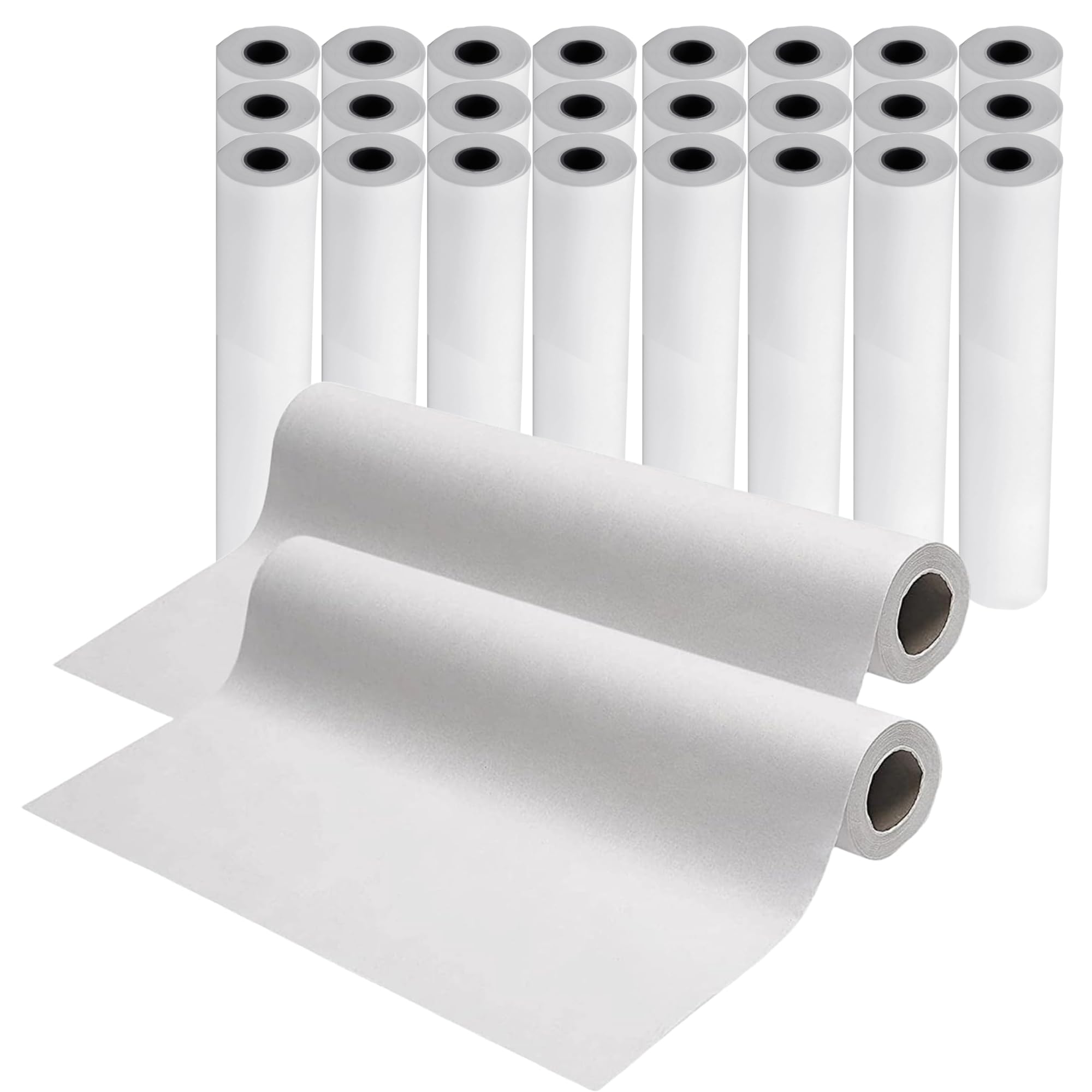 Exam Table Paper - 18''x125’ Disposable Standard White Textured Crepe Medical Barrier Cover Roll - Paper Rolls for Spas, Daycares, Doctors, Chiropractors, Examination and Massage Tables (24 rolls)