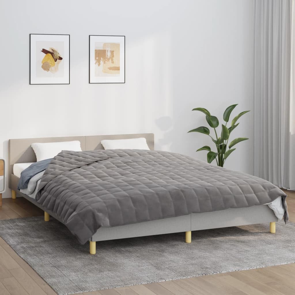 Manta de peso de 11 kg, color gris, transpirable, manta pesada para dormir profundo, manta relajante, manta de relajación, 220 x 235 cm, tela