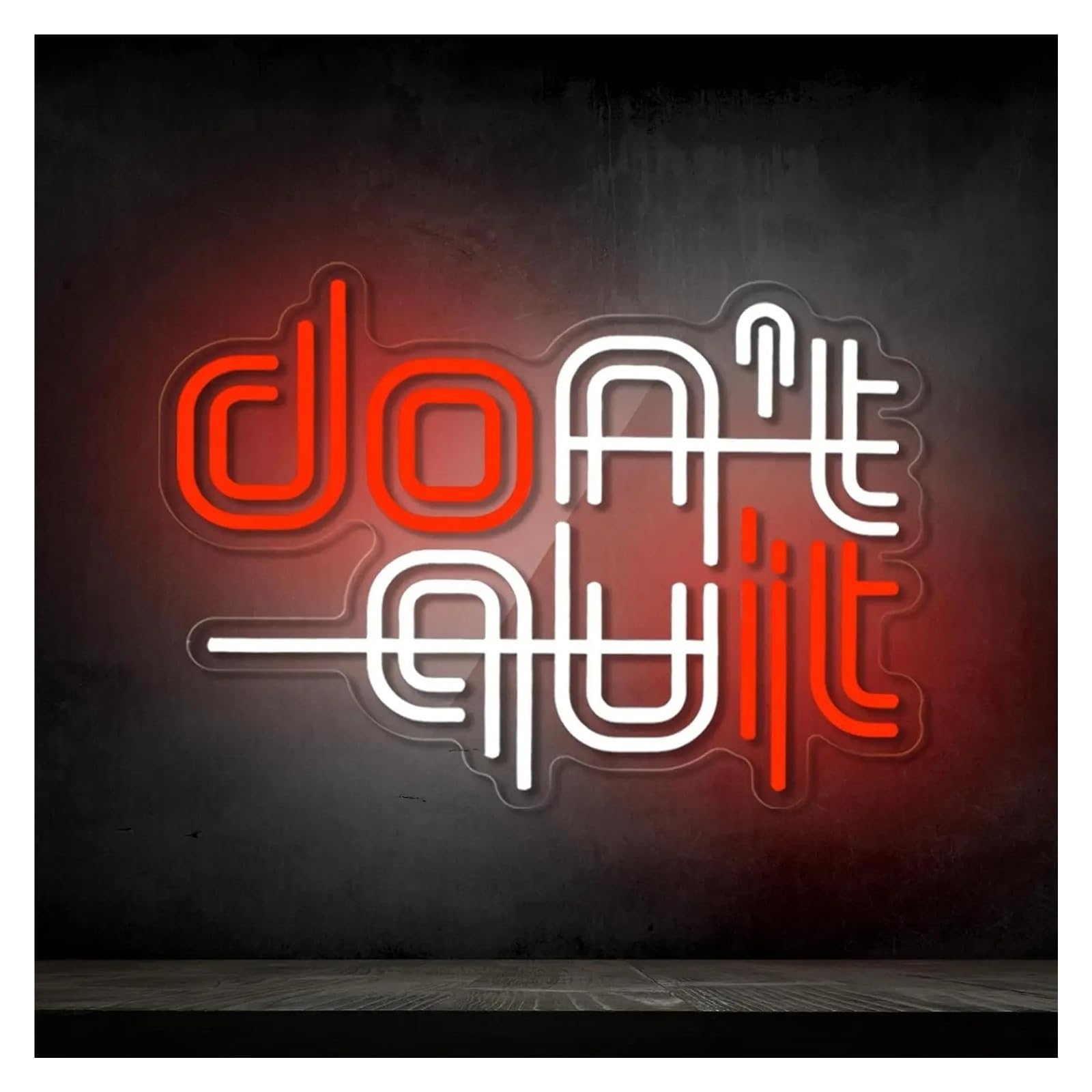 LEMST Signs Lamp Don't Quit Neon Sign USB Powered LED Light for Gym Office Study Room Gaming Bedroom Decortion 38x29cm/15x11.4cm