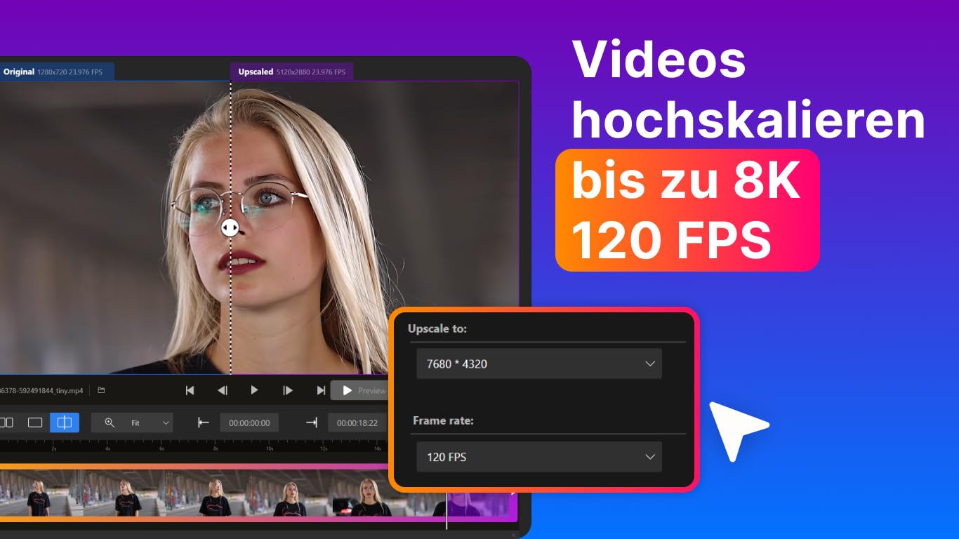 Nero AI Video Upscaler Pro Unlimited | Videoqualität verbessern | KI Video Enhancer | Super Resolution 4K | Rauschunterdrückung & Anti-Blur | neue KI-Modelle | Frame-Interpolation | 1 PC | Win 11/10