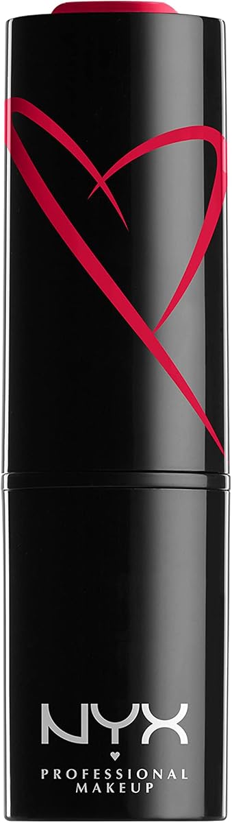 NYX PROFESSIONAL MAKEUP Lápiz labial satinado Shout Loud, con manteca de karité - Cherry Charmer (rojo fucsia)