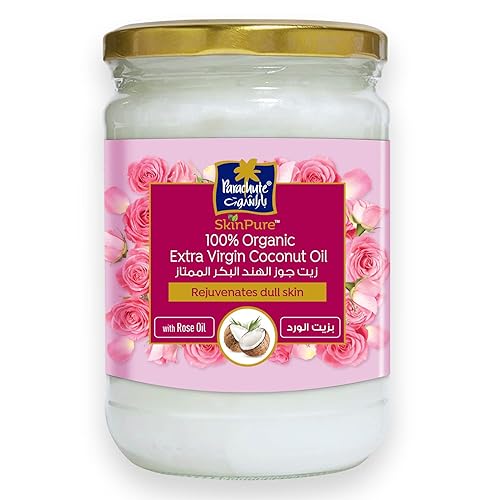 Parachute Advansed SkinPure Aceite de coco extra virgen 100% orgánico con aceite de rosa, hidratante facial y corporal, para una piel suave, tersa y