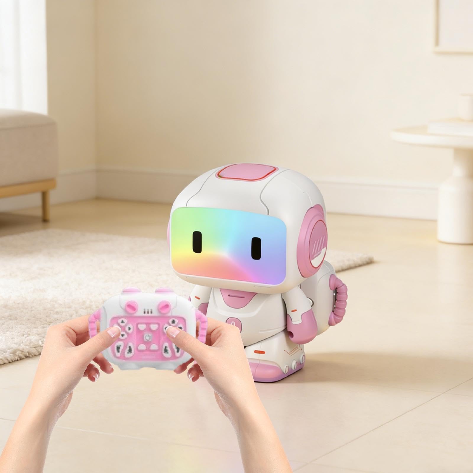 MagiDeal Robot de Juguete con Control Remoto, Regalo de cumpleaños, 3 Niveles de Volumen Ajustables, Inteligente, para niños y niñas, Juguete Educativo, Rosa