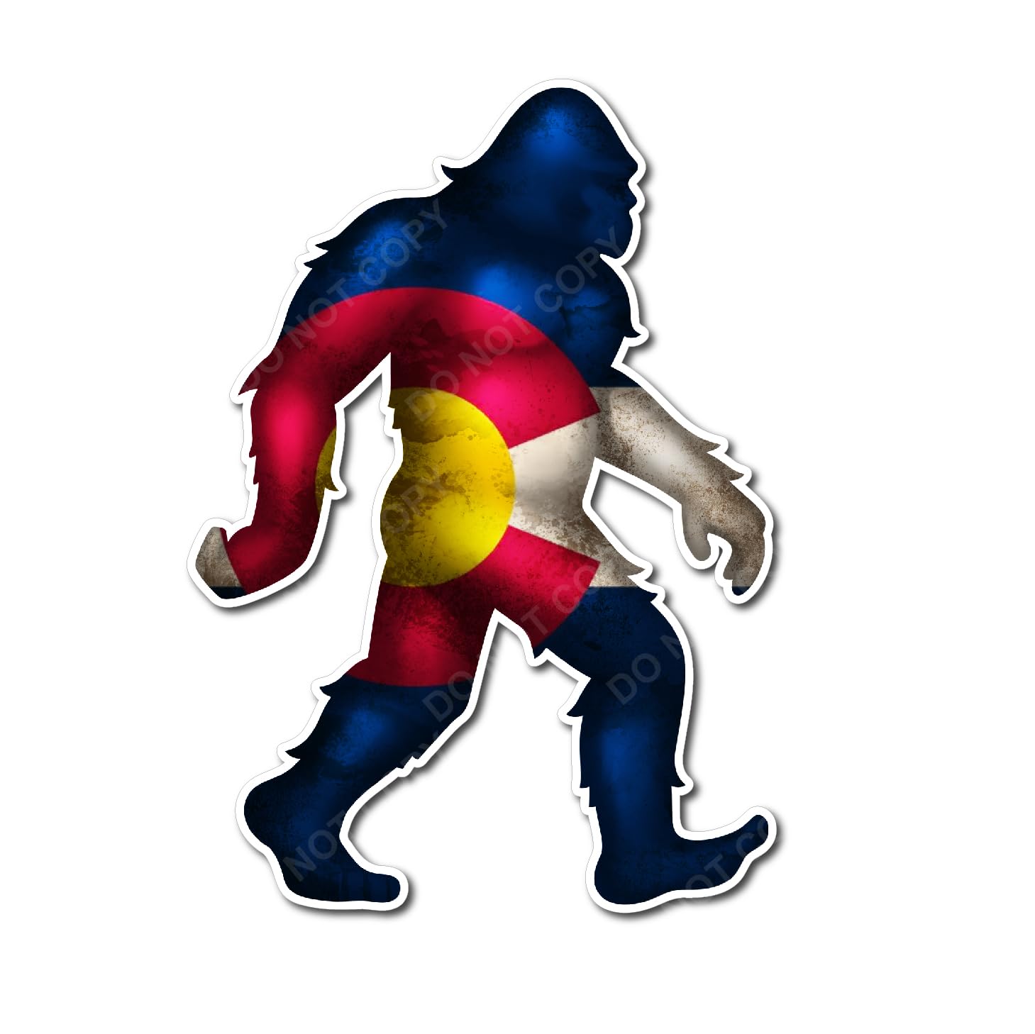 Decals by Haley Colorado Flag 5-inch Sasquatch Bigfoot Sticker - Decal Sticker for Car, Truck, Bumper - 3M Vinyl Decal for Vehicle, Indoor/Outdoor Use