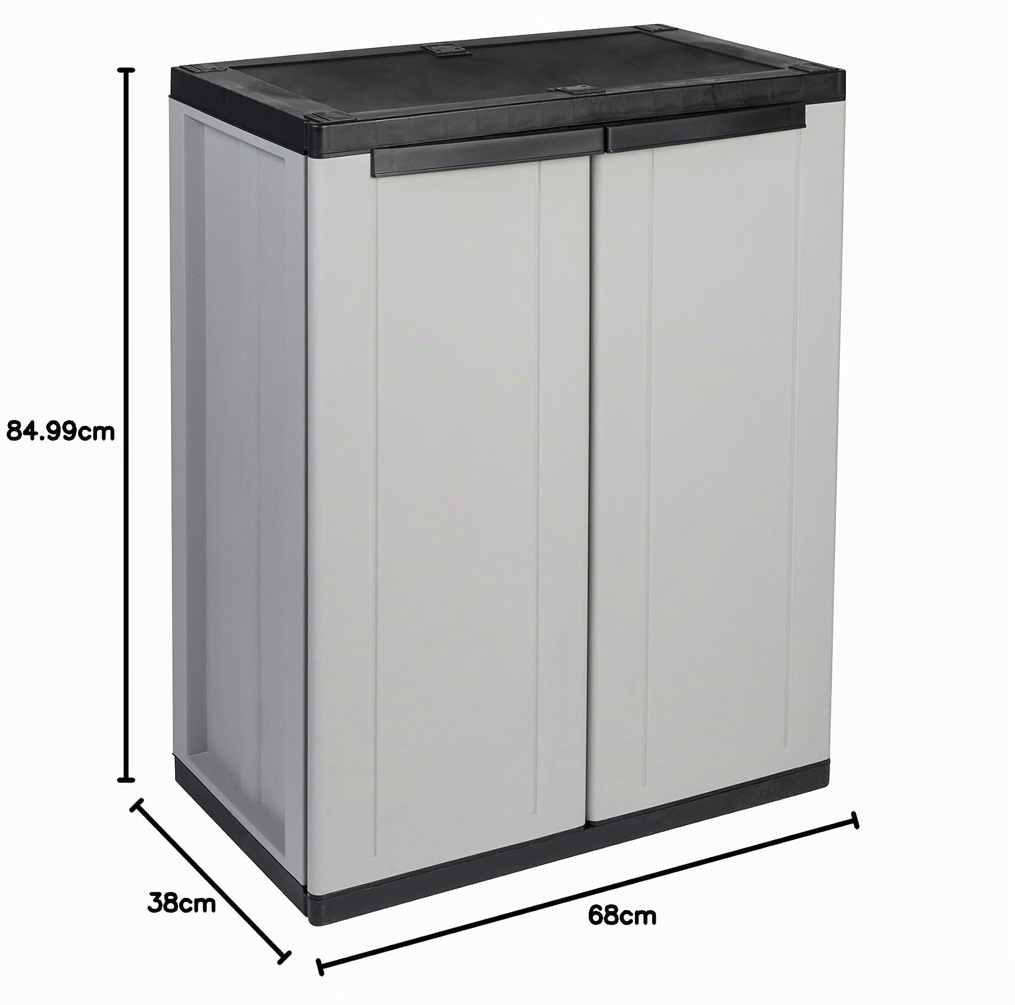 Kreher Kunststoffschrank Balkonschrank 2er-Set, grau, abschließbare Türen