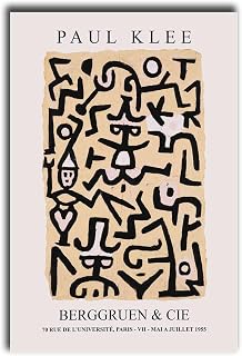 Canvas Poster Wall ArtPaul Klee Comedians' Handbill 1938 Vintage Poster Art Print Paul Klee Print Paul Klee Painting Colorful Art Museum Exhibition Kitchen Home Dining Room Decoration 16x24inch wood Frame