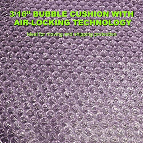 Yukilyn Nylon 2-Pack Bubble Cushioning Wrap Rolls Packing Materials, 3/16" Air Bubble, 12 Inch X 72 Feet Total, Perforated Every 12", 20 Fragile Stickers Included #TOP2