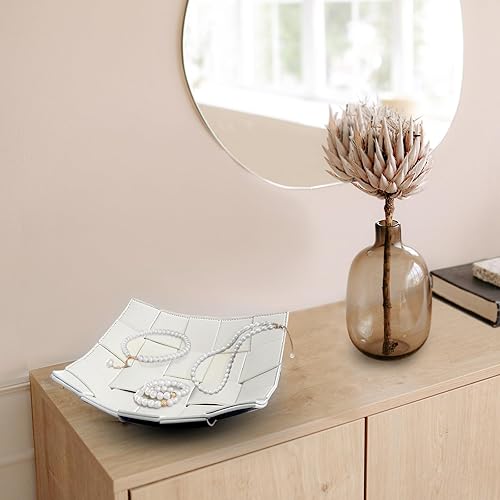 Miniatura 5 de MSJGA Bandeja de cuero para hombre, cuenco portátil para llaves para mesa de entrada, mesita de noche, mesa de noche, bandeja organizadora de