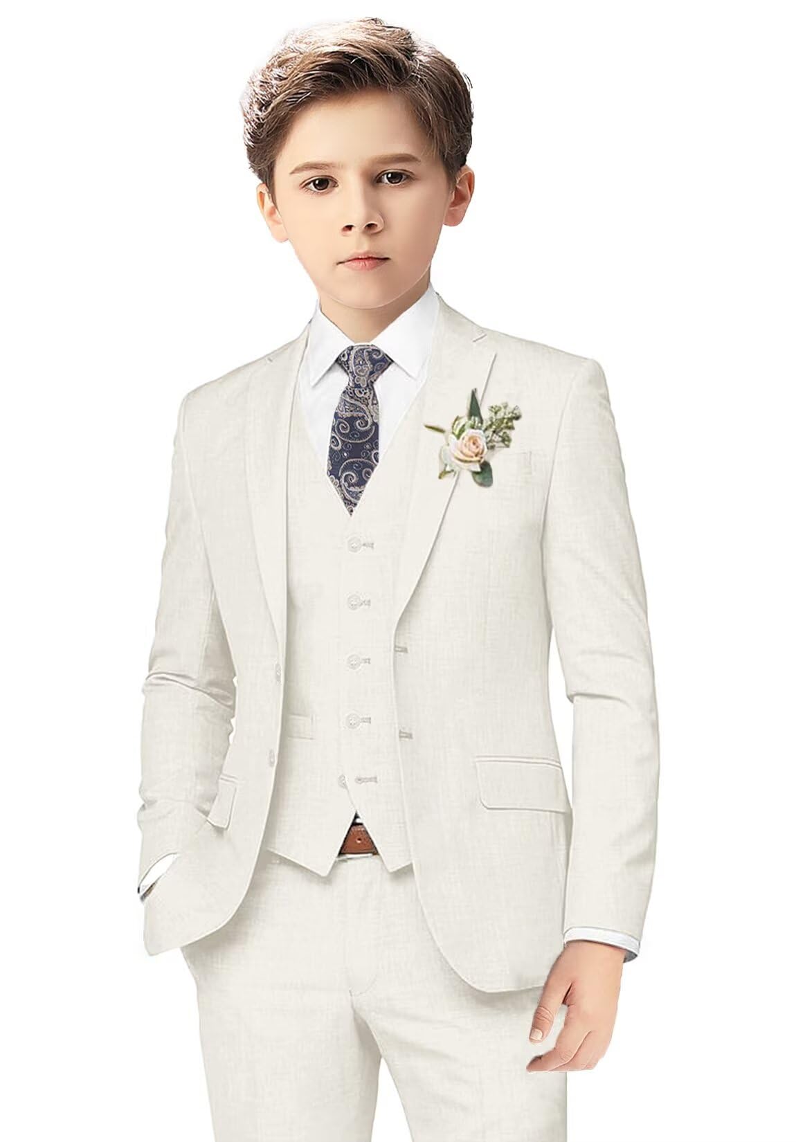 Keywantsboys Linen Suits For Kids Summer Slim Fit Piece