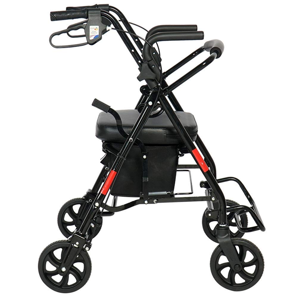 Walker Rollator Mobility Aids Andador de Cuatro Ruedas para Personas Mayores con Asiento, Ligero y portátil, se Puede Utilizar para Comprar Comida y Comprar