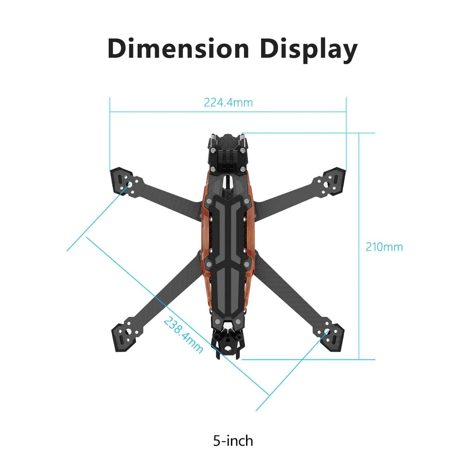 Dron, Compatible con GEPRC GEP-Vapor-D O4 Pro Frame D5 D6 5.6 pulgadas Drone de fibra de carbono RC FPV Quadcopter Helicóptero Accesorios de repuesto Piezas(Vapor-D5 O4)