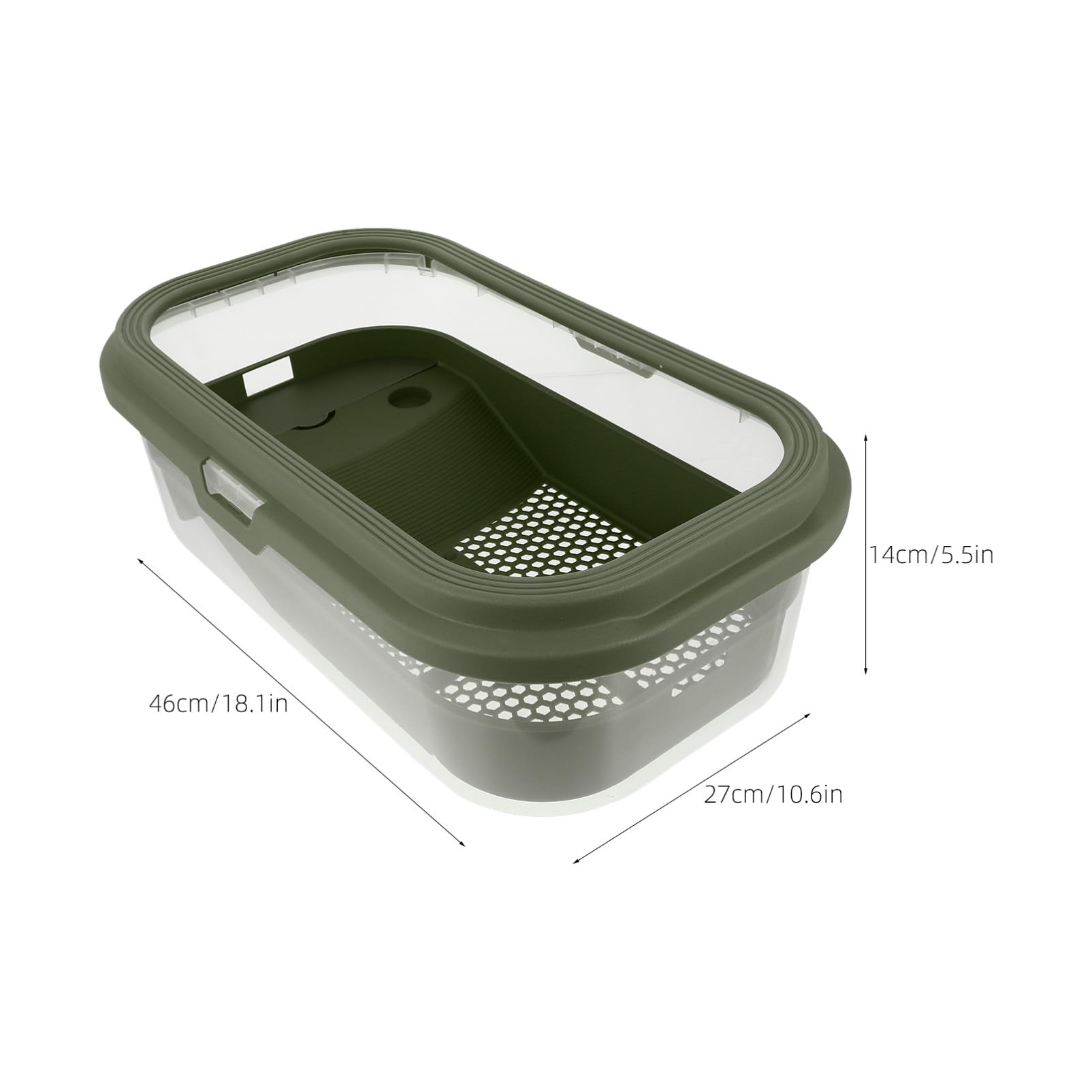 Aquarium pour Tortue en Plastique Vert avec Terrasse et Rampe | Boîte D’élevage, Dispositif de Changement D’eau, Nettoyage Facile, Adapté au Lézard la Tortue