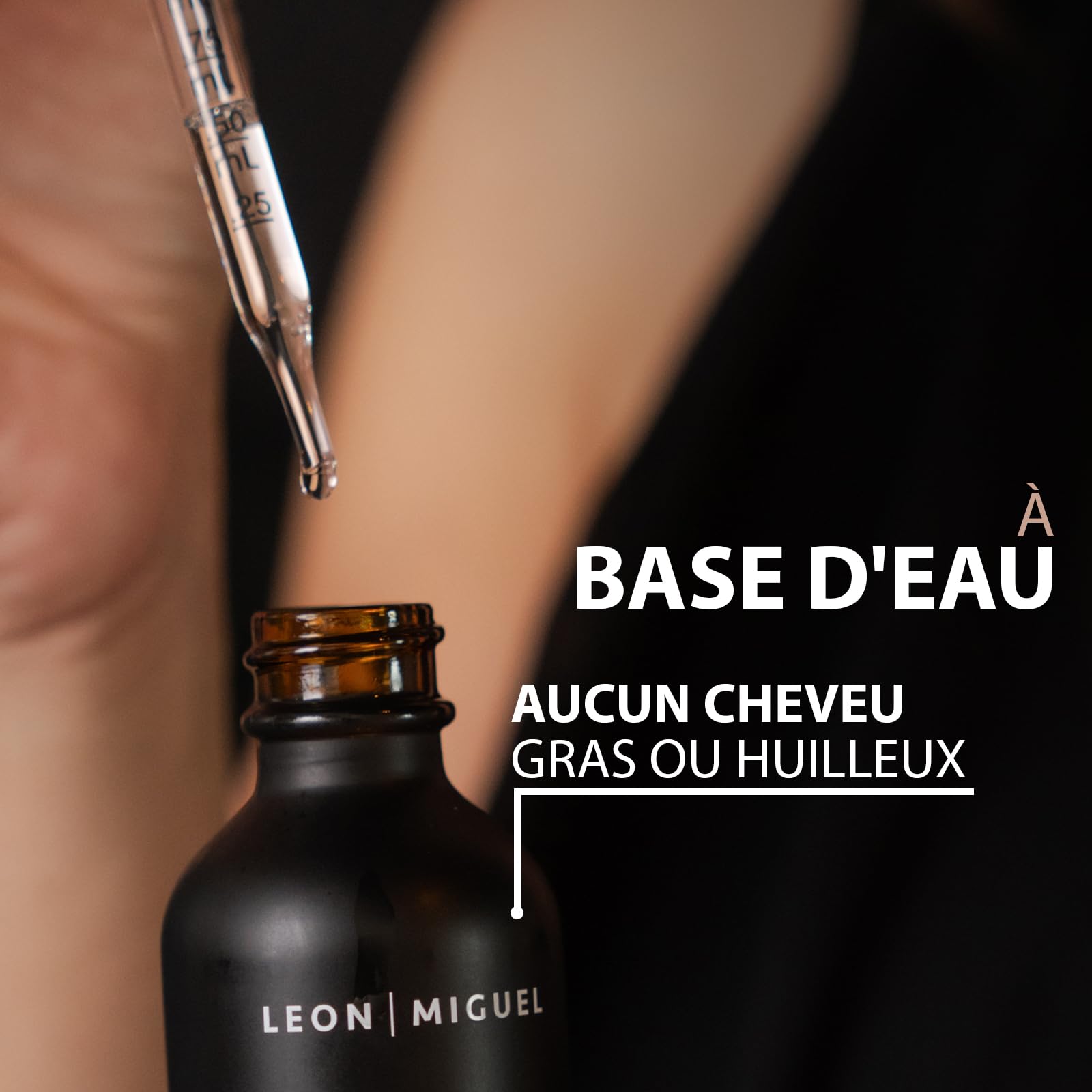 Leon Miguel Sérum de Croissance des Cheveux - Biotine 5% et Ginseng pour Une Croissance Rapide - Empêche la Chute, Cheveux Plus Forts et Plus Épais, Sérum Anti-Chute pour Hommes