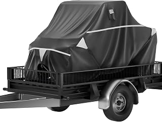 KEMIMOTO Trailering UTV Cover 2 Seater, Side by Side Cover Waterproof, Trailerable Travel Outdoor All-Weather Protect SXS Cover Compatible with Can Am Defender Polaris Ranger Mule 130" x 58" x 70"