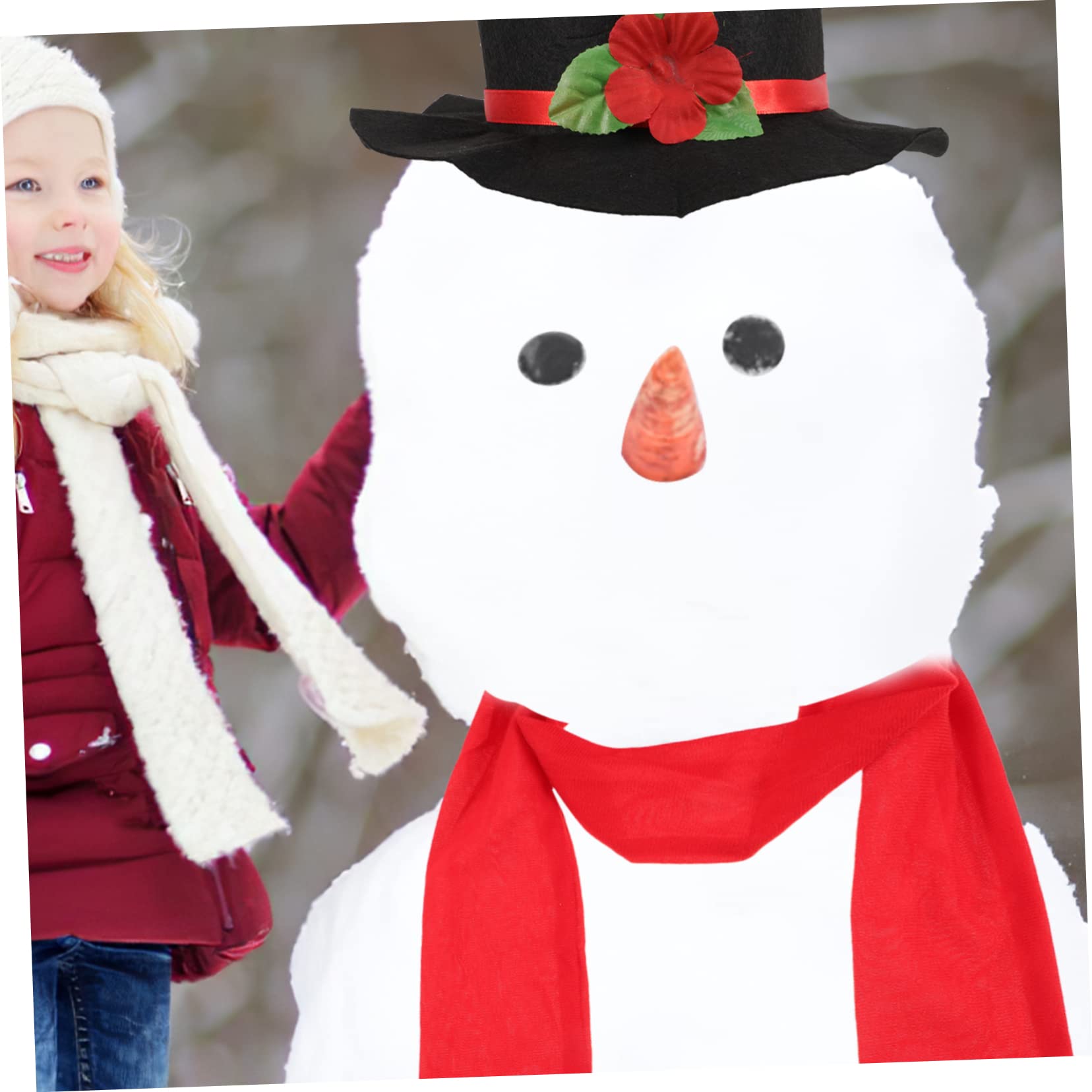 IMIKEYA 4 Sätze Schneemann Verkleiden Sich Schneemann-Dekoration Weihnachtsschneemann Nase Selber Machen Festliches Accessoire Schneemannmütze Und Schal Schneemann Geweih DIY-Material Holz
