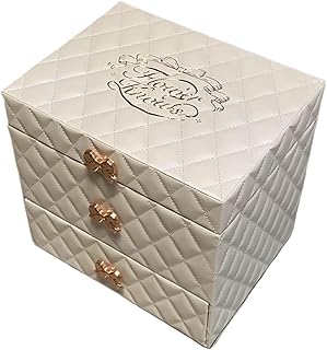 Huazhixiao クリスマス限定版ジュエリーボックス レザー収納ボックス コスメボックス ギフト ホワイトボックス