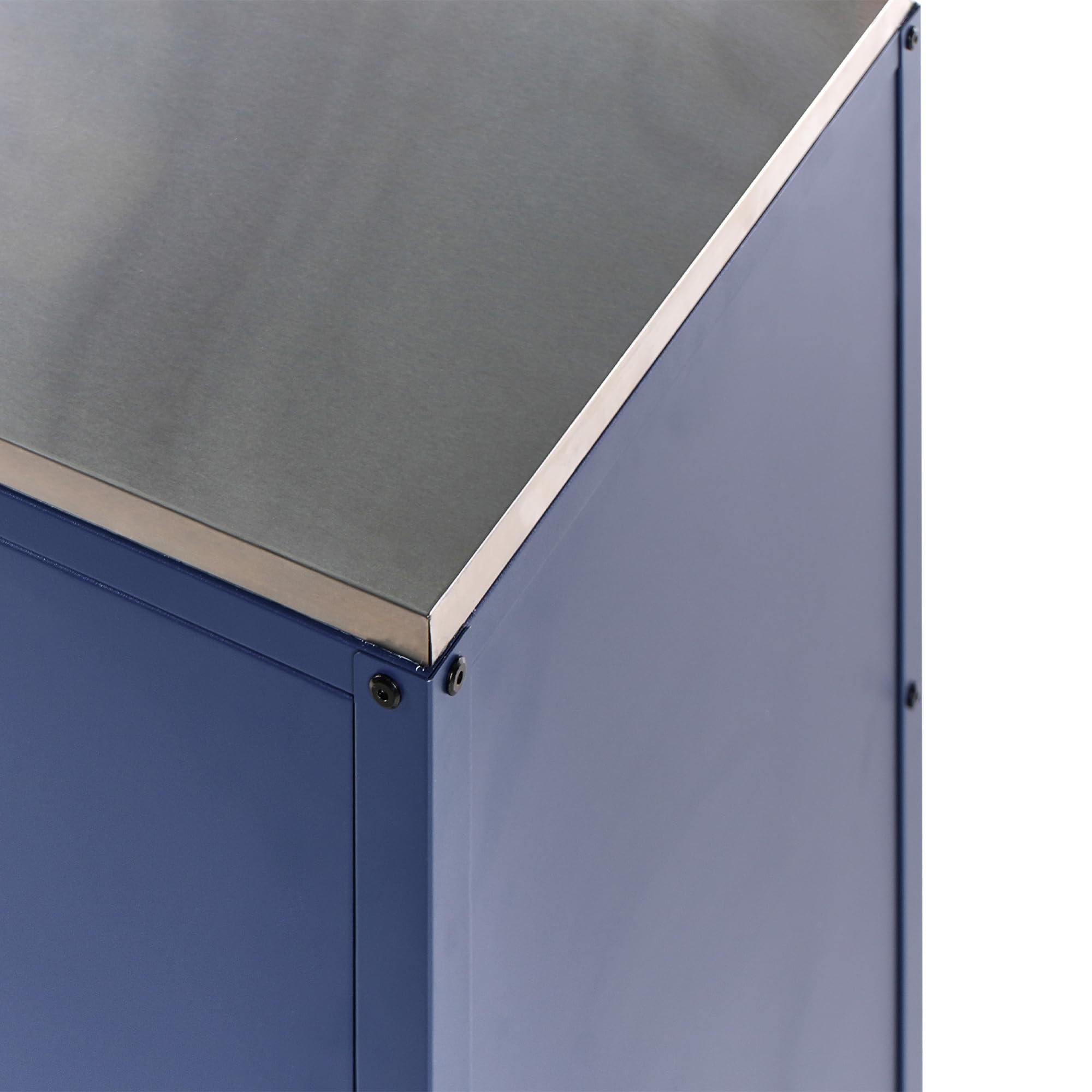 Beliani Armario Cocina Exterior 2 Puertas de Acero Inoxidable Azul Vilama